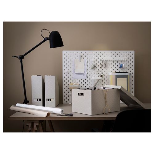 IKEA - TJENA, kapaklı kutu, beyaz-bej, 25x35x20 cm