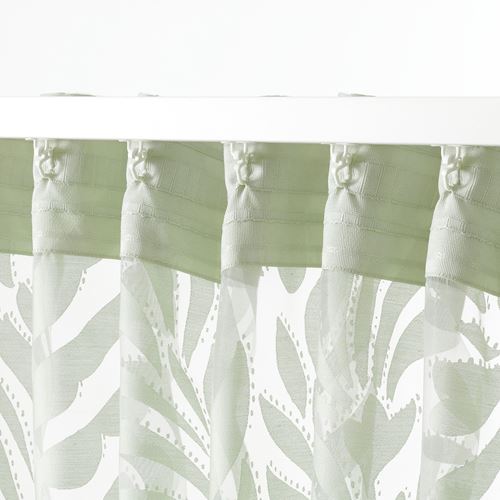 IKEA - SKAREFLY, sheer curtains, 1 pair, green, 145x300 cm