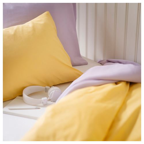 IKEA - NATTSVARMARE, single duvet cover sets, yellow, 150x200/50x60 cm