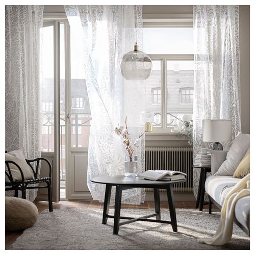 IKEA - SKAREFLY, sheer curtains, 1 pair, white, 145x300 cm