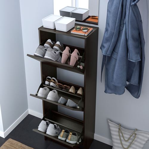 IKEA - BISSA, shoe cabinet/storage, blackbrown, 49x28x135 cm