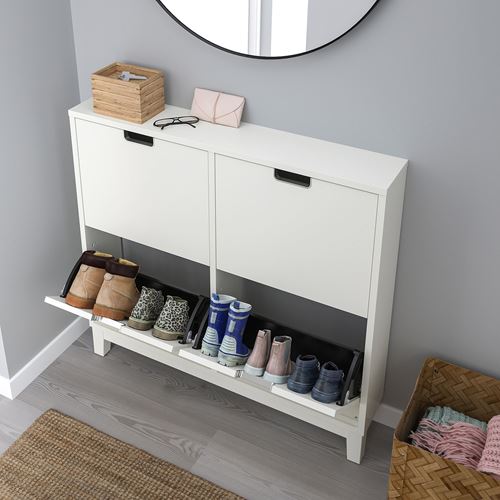 IKEA - STALL, shoe cabinet/storage, white, 96x17x90 cm