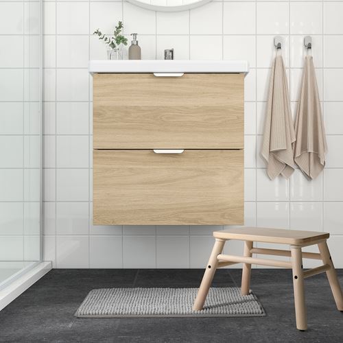 IKEA - TOFTBO, banyo paspası, gri-beyaz, 40x60 cm