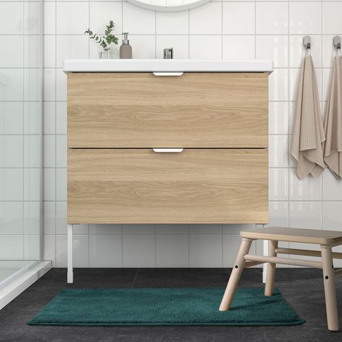 IKEA - SÖDERSJÖN, banyo paspası, gri-turkuaz, 50x80 cm