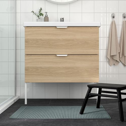IKEA - ALSTERN, ayak havlusu, açık gri-yeşil, 50x80 cm