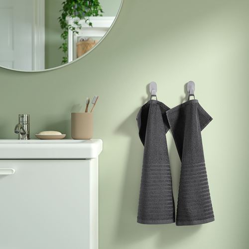 IKEA - VAGSJÖN, hand towel, dark grey, 30x50 cm