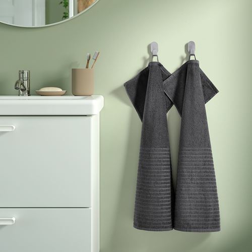 IKEA - VAGSJÖN, face towel, dark grey, 40x70 cm