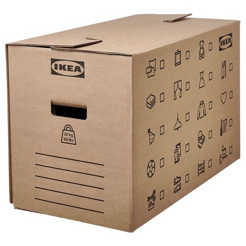 IKEA - DUNDERGUBBE, box with lid, brown, 64x34x40 cm/80 l