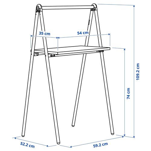 IKEA - BJÖRKASEN, laptop masası, siyah, 110x59 cm