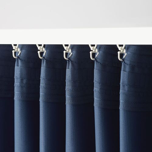 IKEA - LAGEROLVON, karartma perde/2 kanat, mavi, 145x300 cm
