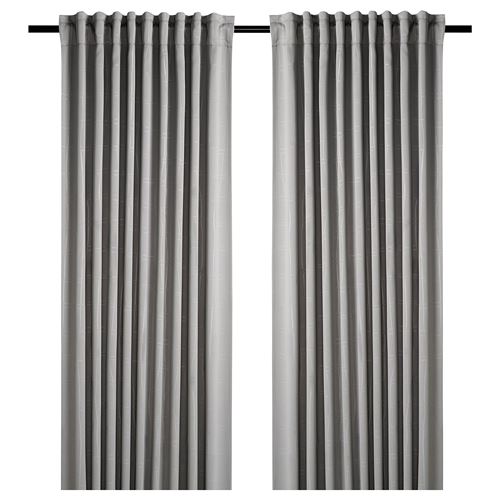 IKEA - PRAKTTIDLÖSA, karartma perde/2 kanat, gri, 145x300 cm