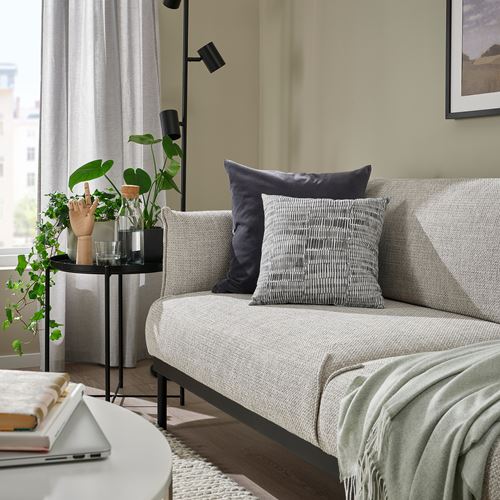 IKEA - JORDKASTANJ, lace pillow, grey, 40x40 cm