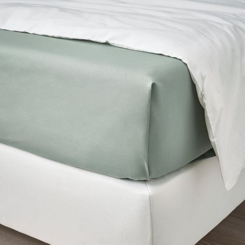 IKEA - DVALA, double sheet, grey-green, 240x260 cm