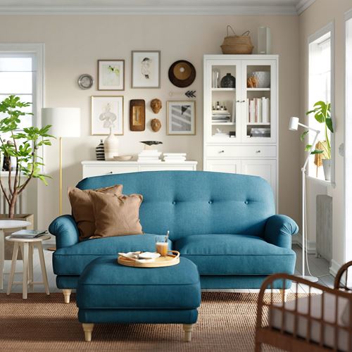 IKEA - ESSEBODA, 2-seat sofa, TALLMYRA blue