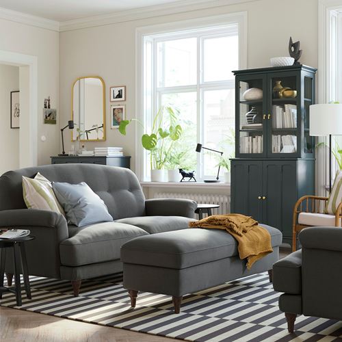 IKEA - ESSEBODA, 2-seat sofa, TALLMYRA medium grey