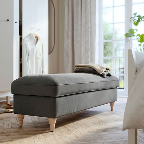 IKEA - ESSEBODA, pouffe with storage, TALLMYRA medium grey