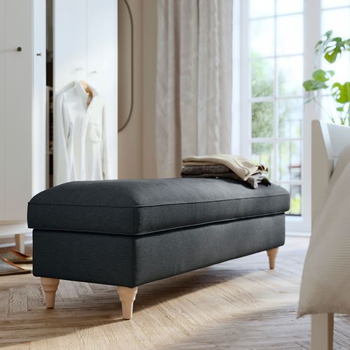 IKEA - ESSEBODA, pouffe with storage, knaback anthracite