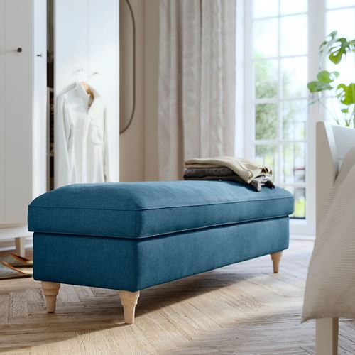 IKEA - ESSEBODA, pouffe with storage, TALLMYRA blue