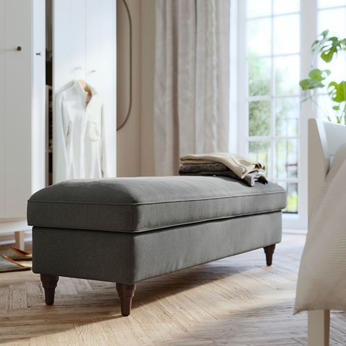 IKEA - ESSEBODA, pouffe with storage, TALLMYRA medium grey