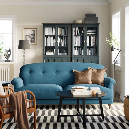 IKEA - ESSEBODA, 3-seat sofa, TALLMYRA blue