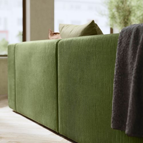 IKEA - JATTEBO, 2-seat sofa with headrest, samsala dark yellow/green