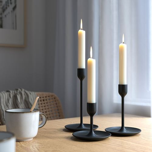 IKEA - FULLTALIG, candlestick, black