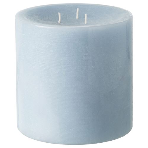 IKEA - GRANSSKOG, block candle, pale blue, 40 hr