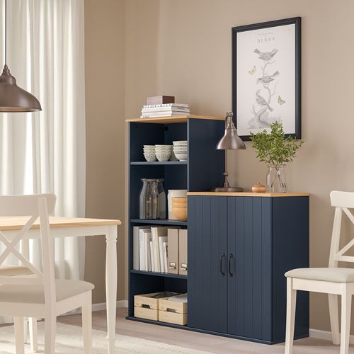 IKEA - SKRUVBY, storage combination, blue/black, 130x140 cm