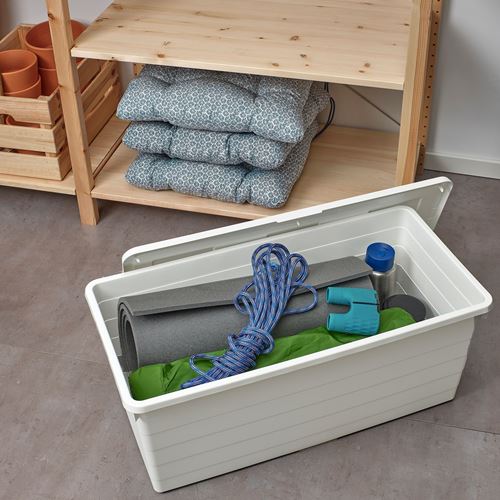 IKEA - SOCKERBIT, box with lid, white, 38x76x30 cm