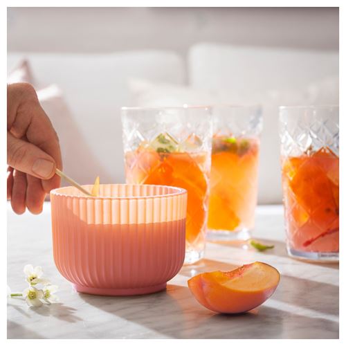 IKEA - SOCKERLÖNN, scented candle in glass, pink