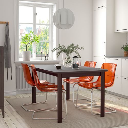 IKEA - STRANDTORP/TOBIAS, dining set, brown-orange, 4 chairs