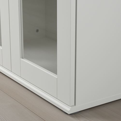 IKEA - SKRUVBY, cabinet with glass doors, white, 70x90 cm