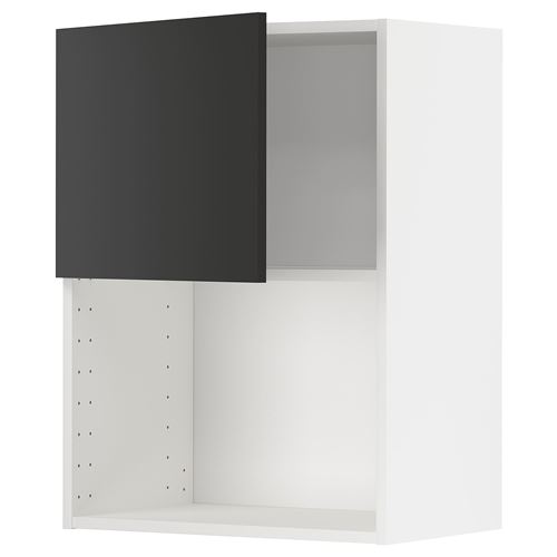 IKEA - METOD, wall cabinet for microwave oven, NICKEBO matte anthracite, 60x80 cm