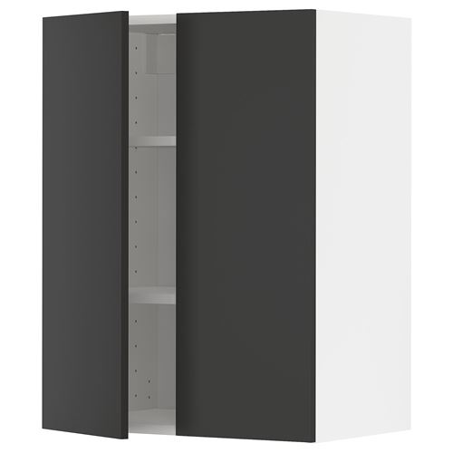 IKEA - METOD, kitchen wall cabinet, NICKEBO matte anthracite, 60x80 cm