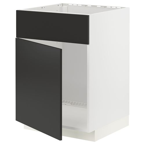 IKEA - METOD, sink cabinet, NICKEBO matte anthracite, 60x60 cm