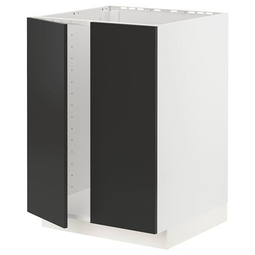 IKEA - METOD, sink cabinet, NICKEBO matte anthracite, 60x60 cm