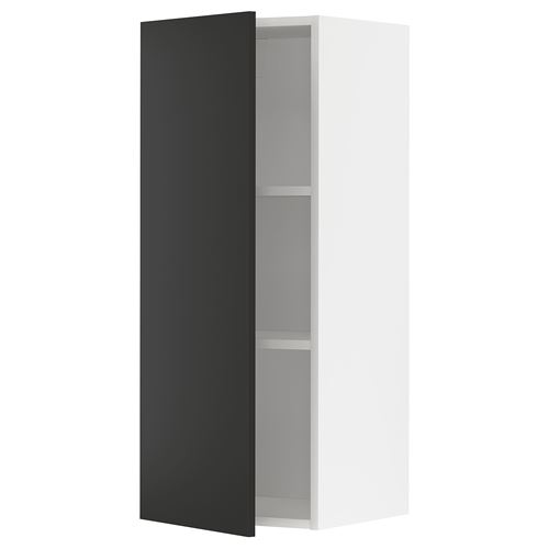 IKEA - METOD, kitchen wall cabinet, NICKEBO matte anthracite, 40x100 cm