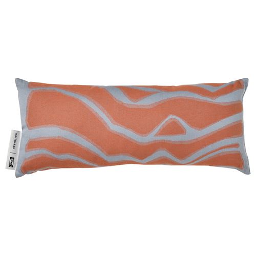 IKEA - BASTUA, lace pillow, orange-blue, 45x20 cm