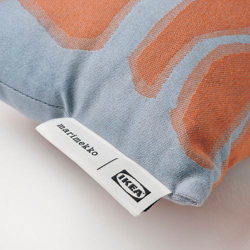 IKEA - BASTUA, lace pillow, orange-blue, 45x20 cm