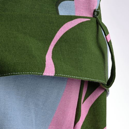 IKEA - BASTUA, kimono, leaf pattern blue-green, S/M