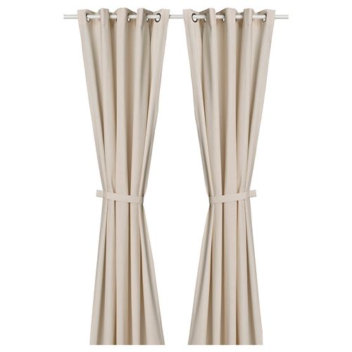 IKEA - LENDA, background curtain, 1 pair, off white, 140x300 cm