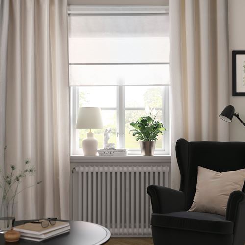 IKEA - LENDA, background curtain, 1 pair, off white, 140x300 cm