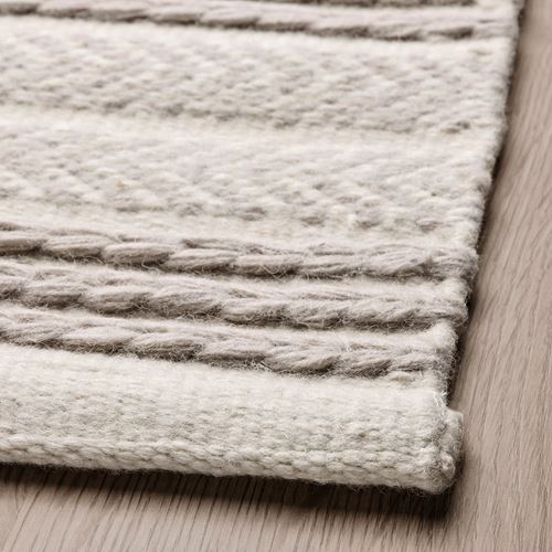 IKEA - VAGNAT, handwoven rug, grey-off/white, 133x195 cm