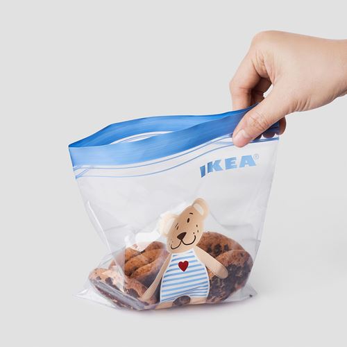 IKEA - ISTAD, resealable bag, blue-patterned, 1 l