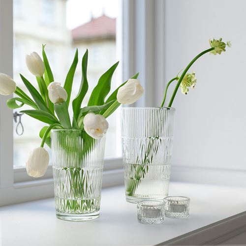 IKEA - SMALLSPIREA, vase, glass, 17 cm