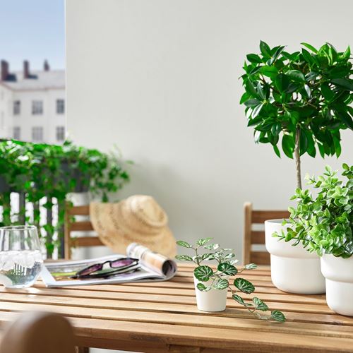 IKEA - FEJKA, artificial potted plant with pot, green/white, 6 cm