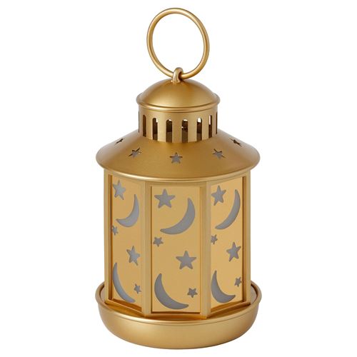 IKEA - GOKVALLA, LED lantern, brass colour