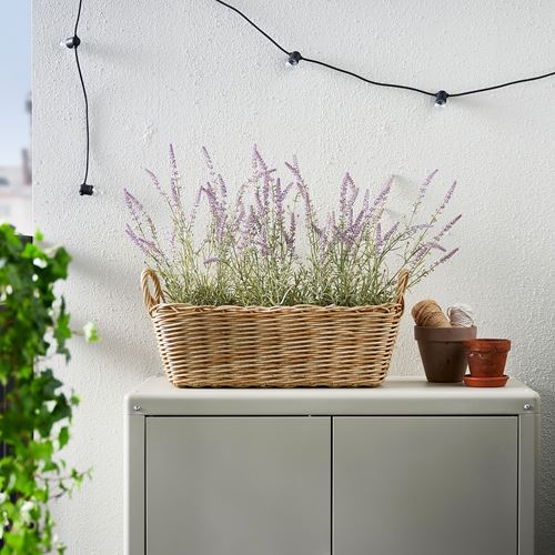 IKEA - FLODBJÖRK, plant stand, light grey/brown, 54x21 cm