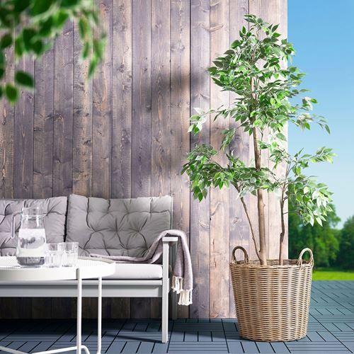 IKEA - FLODBJÖRK, plastik saksı, açık gri-kahverengi, 41 cm