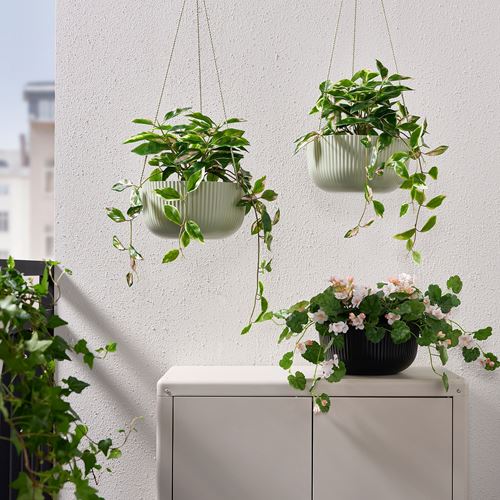 IKEA - APPELROS, hanging planter, light green, 27 cm